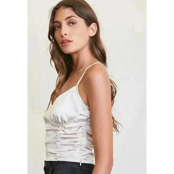 Forever 21 Ruched Satin Criss Cross Cami - Picture 5 of 6